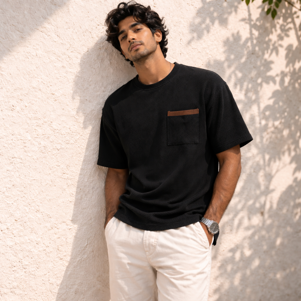 Sand Drift Textured Pocket Tee