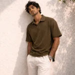 TerraRust Textured Knit Polo