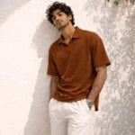 TerraRust Textured Knit Polo