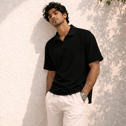 TerraRust Textured Knit Polo