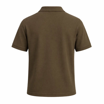 MochaHaven Textured Pocket Polo