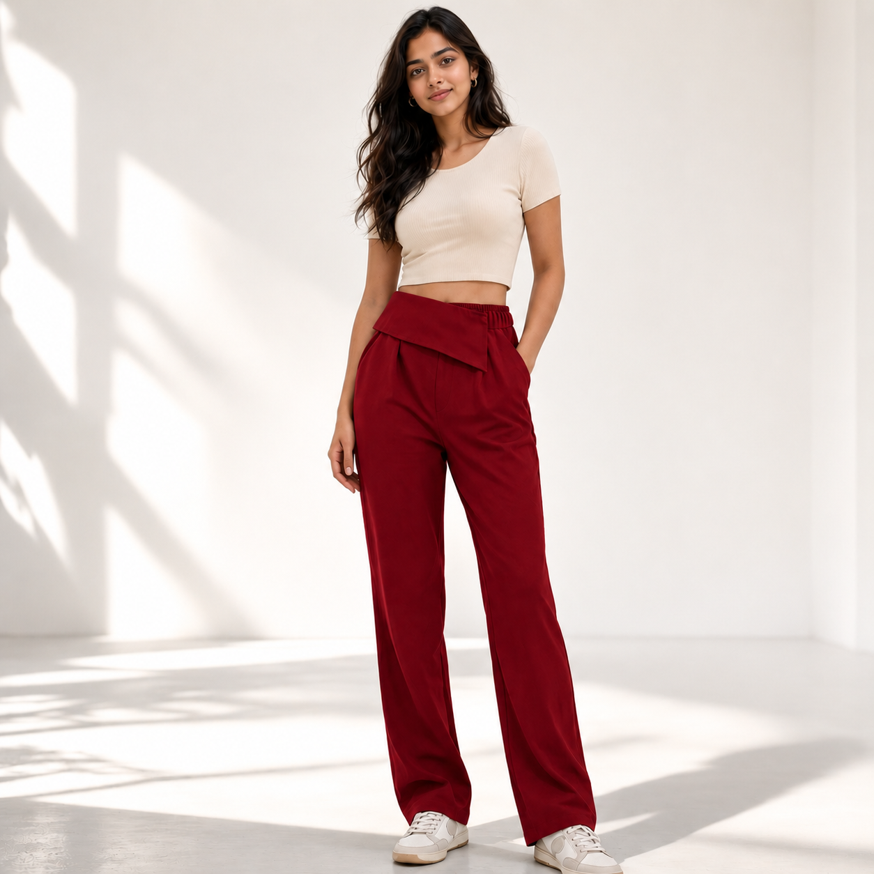 LuxeWrap Straight Fit Trousers