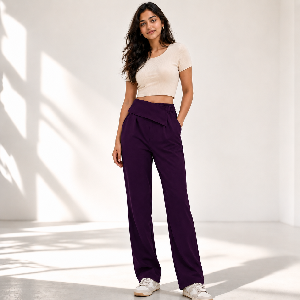 LuxeWrap Straight Fit Trousers
