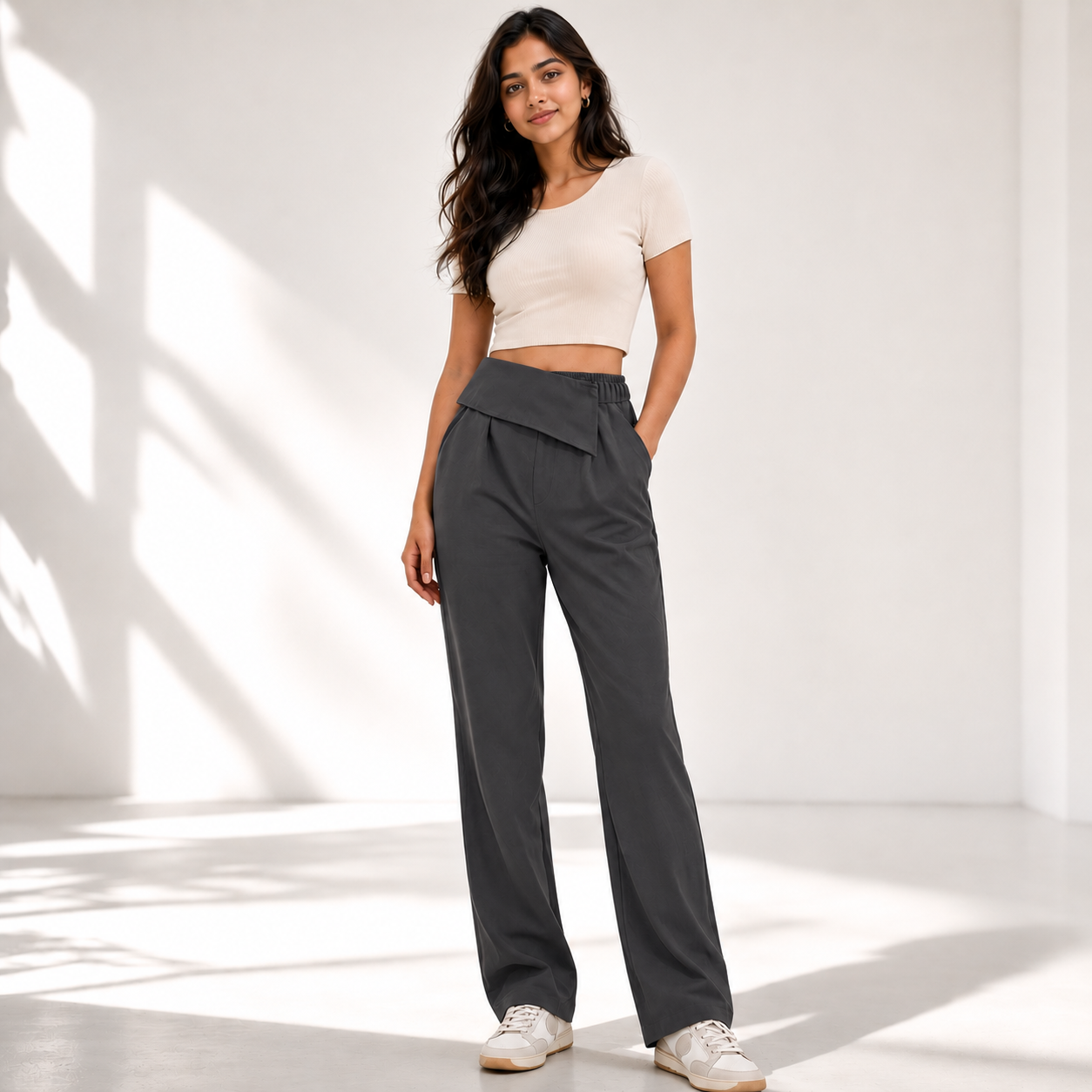 LuxeWrap Straight Fit Trousers