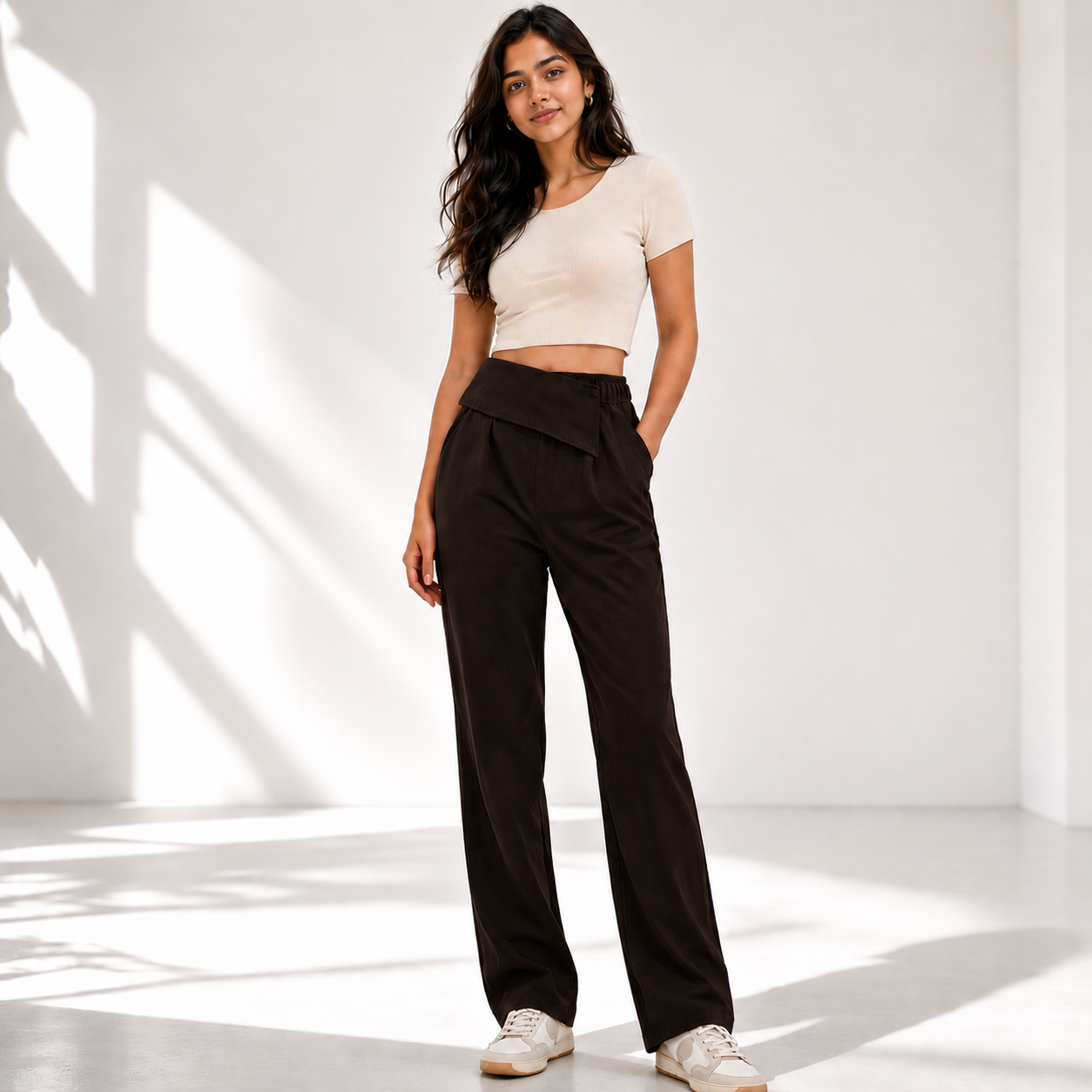 LuxeWrap Straight Fit Trousers