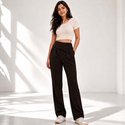 LuxeWrap Straight Fit Trousers