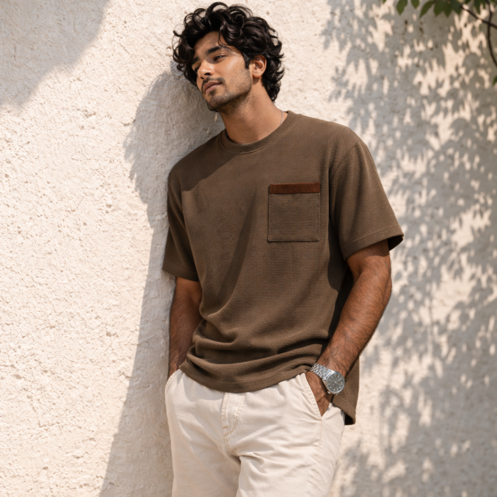 Sand Drift Textured Pocket Tee