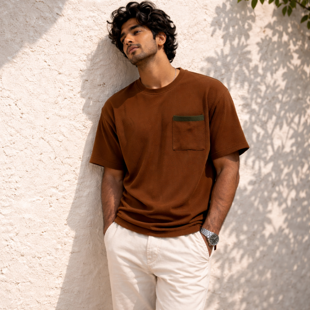 Sand Drift Textured Pocket Tee
