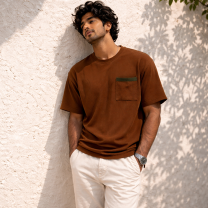 Sand Drift Textured Pocket Tee