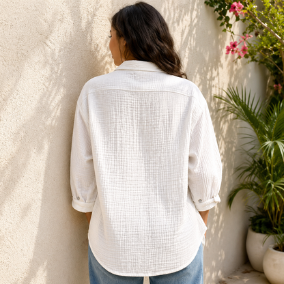 Ivory Grid Luxe Shirt