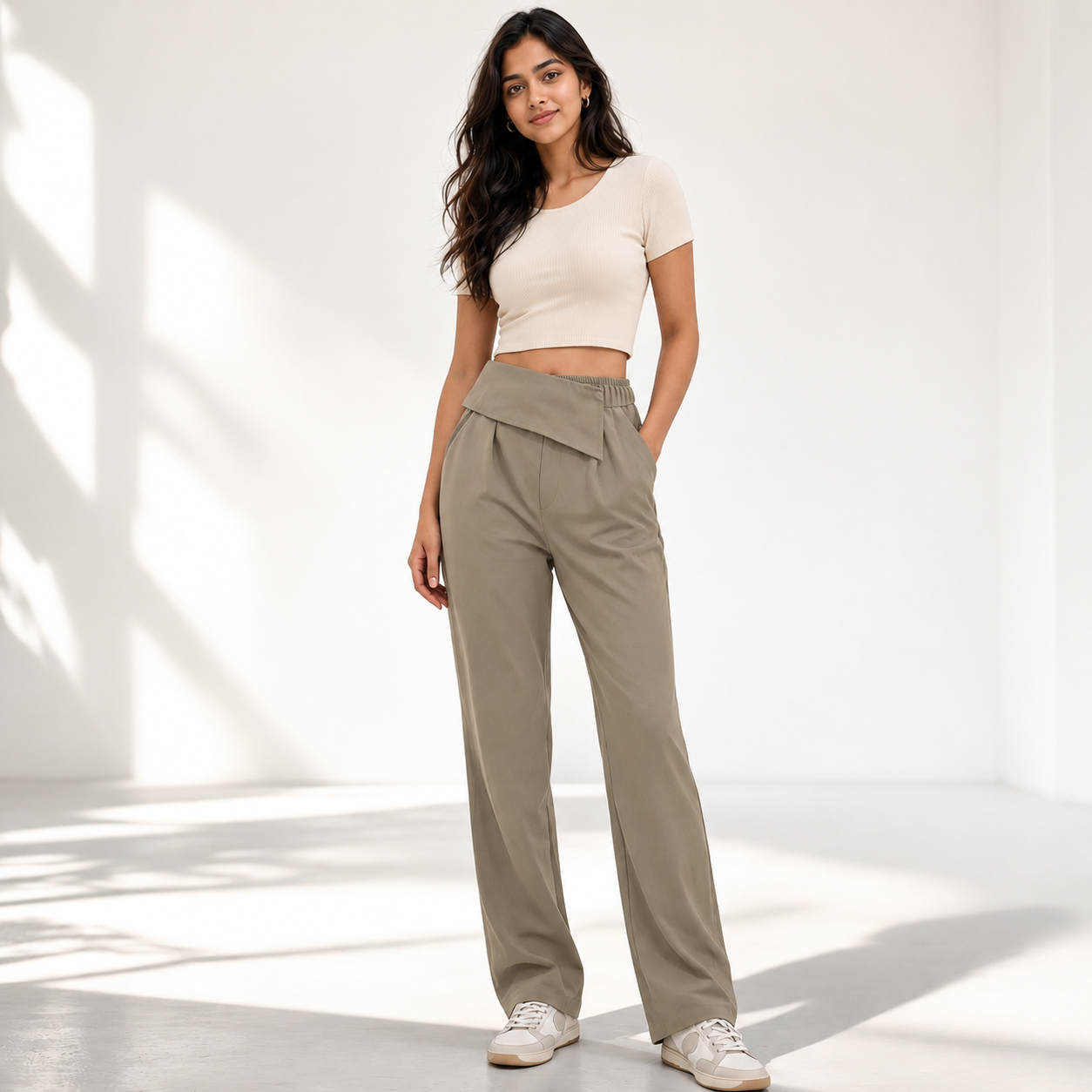 LuxeWrap Straight Fit Trousers