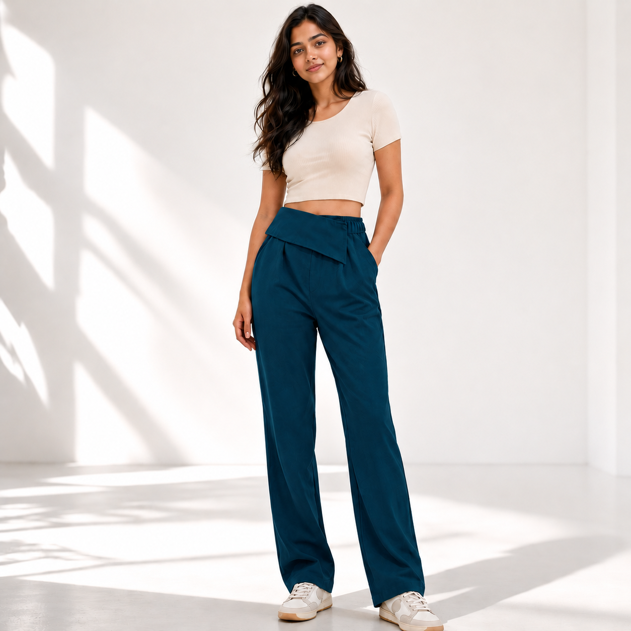 LuxeWrap Straight Fit Trousers