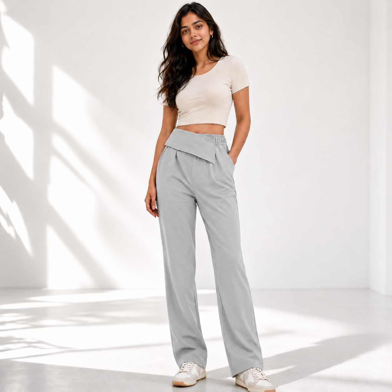 LuxeWrap Straight Fit Trousers