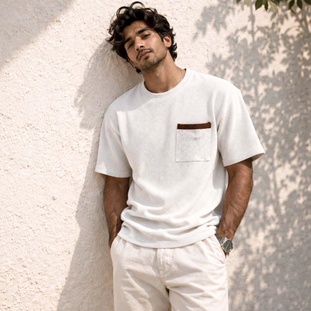 Sand Drift Textured Pocket Tee