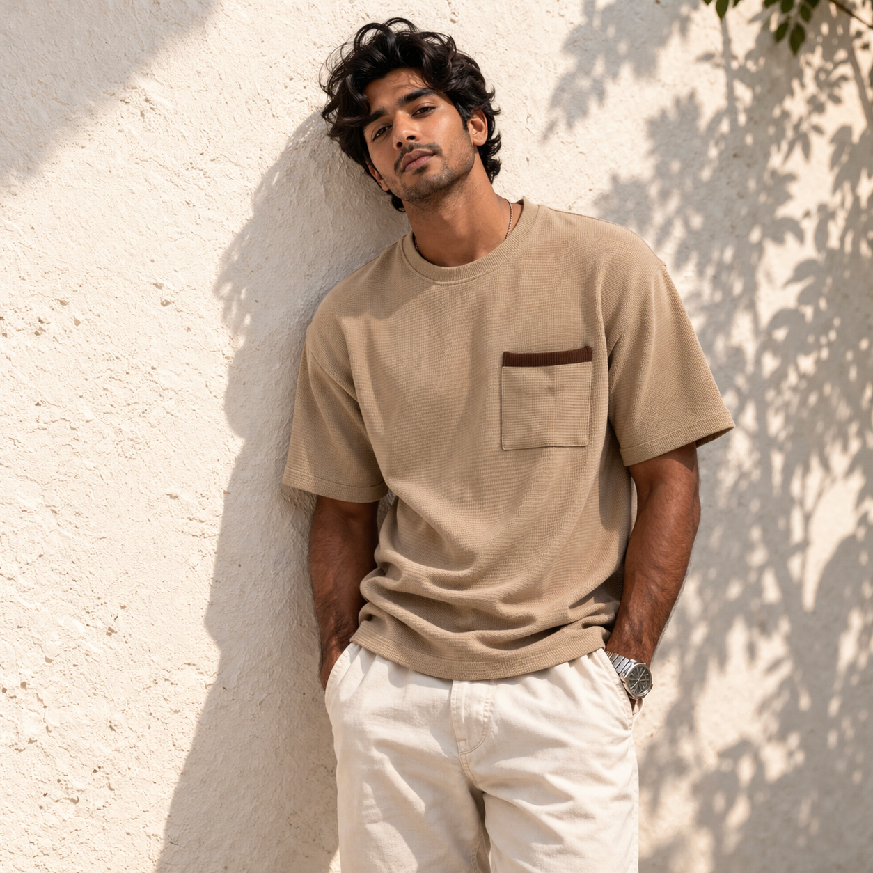 Sand Drift Textured Pocket Tee