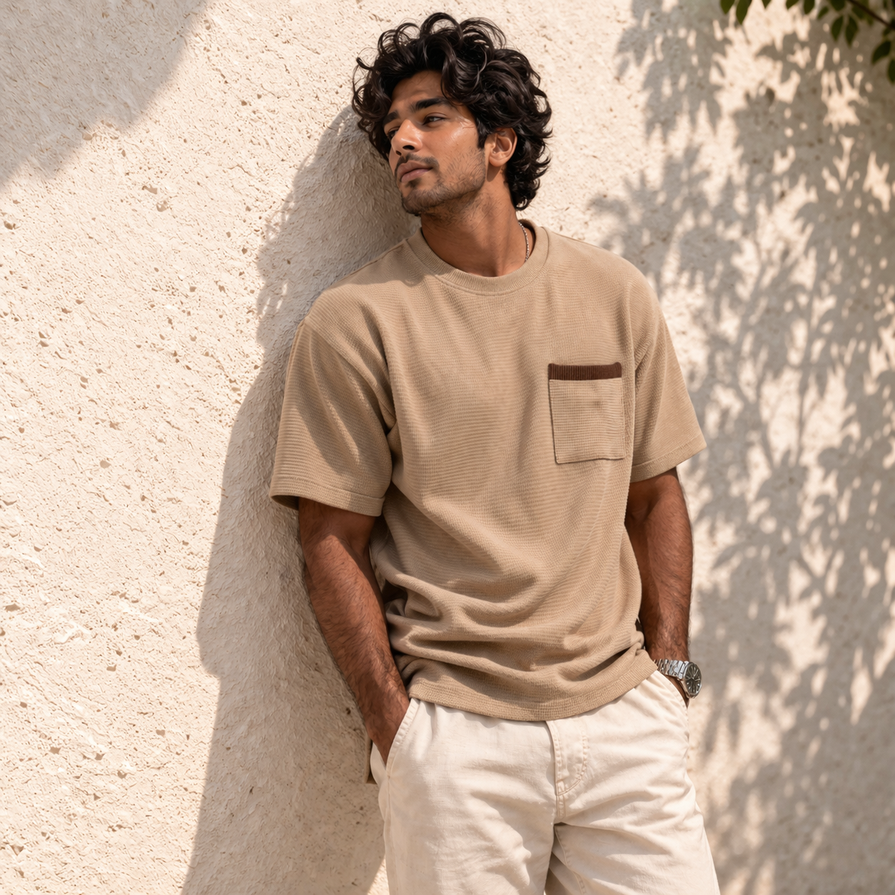 Sand Drift Textured Pocket Tee