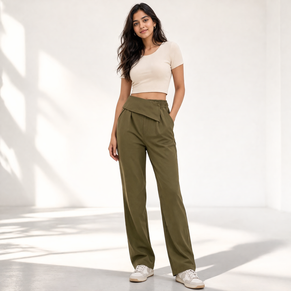 LuxeWrap Straight Fit Trousers
