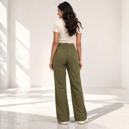 LuxeWrap Straight Fit Trousers
