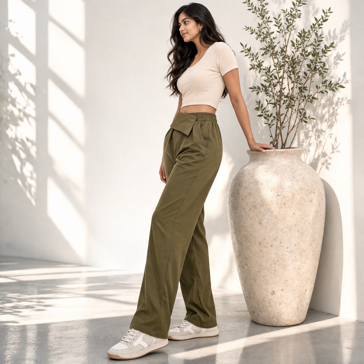 LuxeWrap Straight Fit Trousers