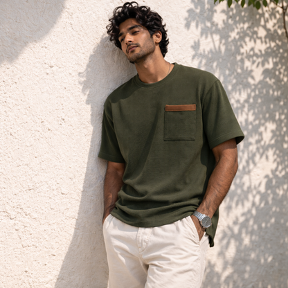 Sand Drift Textured Pocket Tee